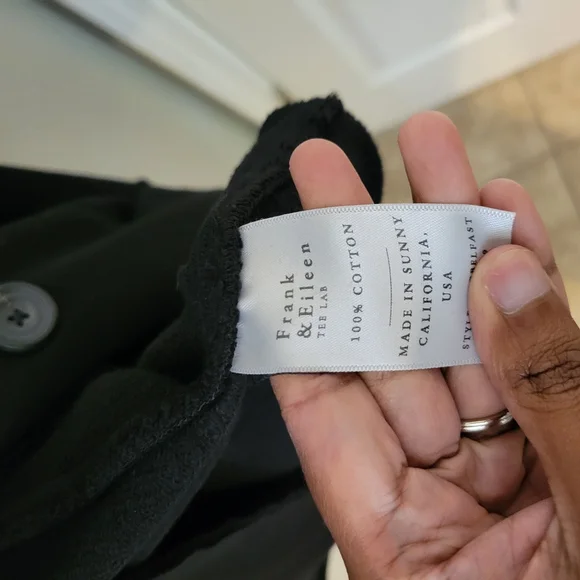 Frank & Eileen Women's Belfast Black Fleece Peacoat Size M. Quiet Luxury Preppy - Picture 9 of 11